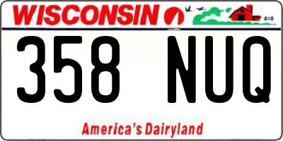 WI license plate 358NUQ