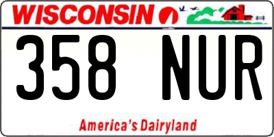 WI license plate 358NUR