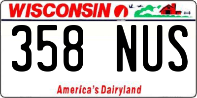 WI license plate 358NUS