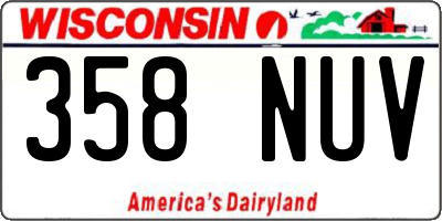 WI license plate 358NUV