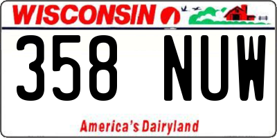 WI license plate 358NUW