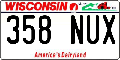 WI license plate 358NUX