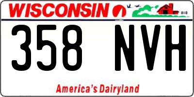 WI license plate 358NVH
