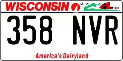 WI license plate 358NVR