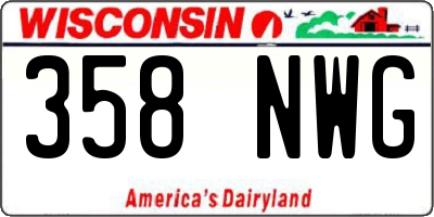 WI license plate 358NWG