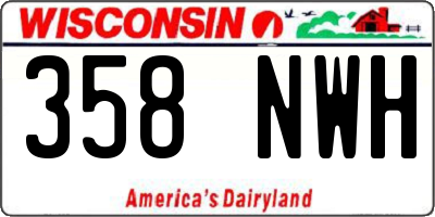 WI license plate 358NWH