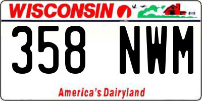 WI license plate 358NWM