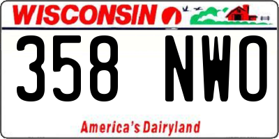 WI license plate 358NWO