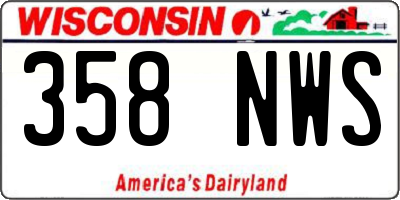 WI license plate 358NWS