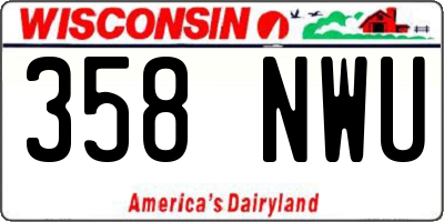 WI license plate 358NWU