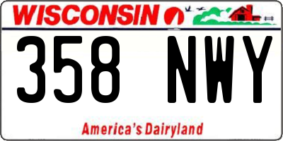 WI license plate 358NWY