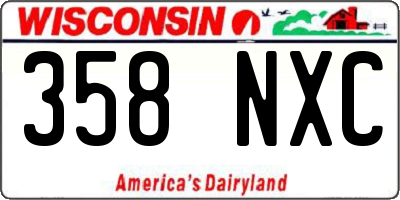 WI license plate 358NXC