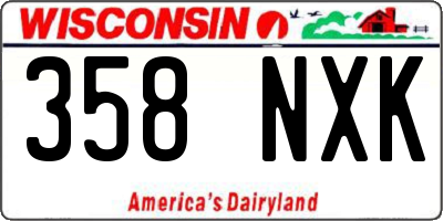 WI license plate 358NXK