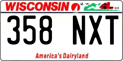 WI license plate 358NXT