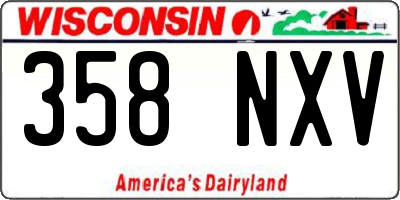 WI license plate 358NXV