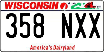 WI license plate 358NXX
