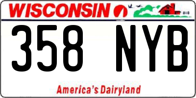 WI license plate 358NYB