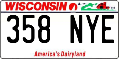 WI license plate 358NYE