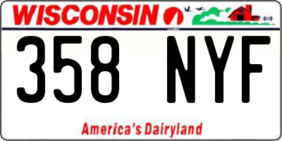 WI license plate 358NYF