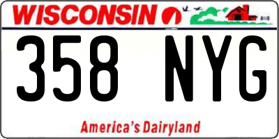 WI license plate 358NYG