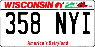 WI license plate 358NYI