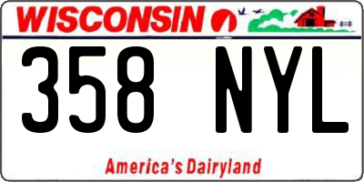 WI license plate 358NYL