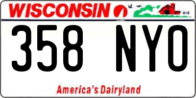 WI license plate 358NYO