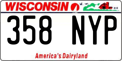 WI license plate 358NYP