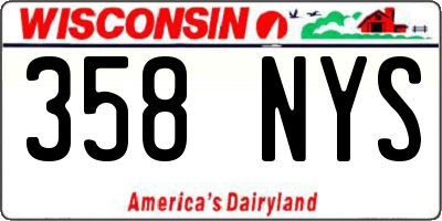 WI license plate 358NYS