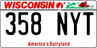 WI license plate 358NYT