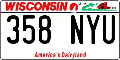 WI license plate 358NYU