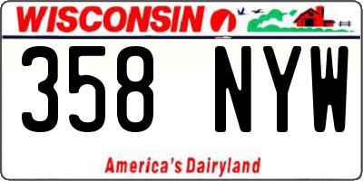 WI license plate 358NYW