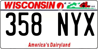 WI license plate 358NYX