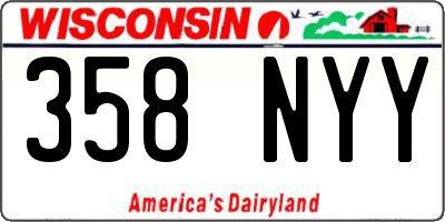 WI license plate 358NYY