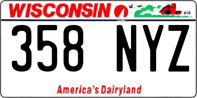 WI license plate 358NYZ