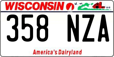 WI license plate 358NZA