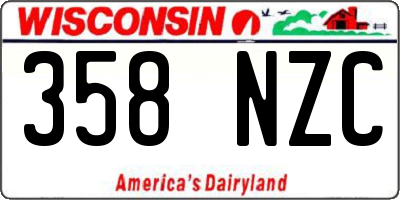 WI license plate 358NZC