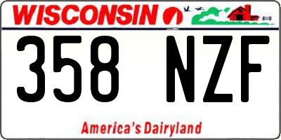 WI license plate 358NZF