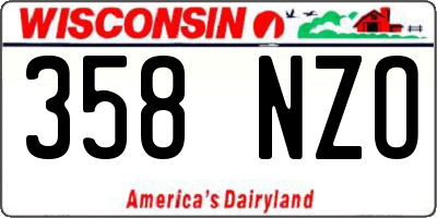 WI license plate 358NZO