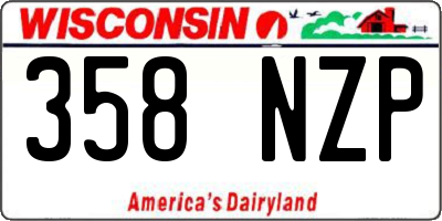 WI license plate 358NZP