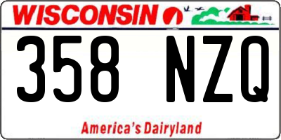 WI license plate 358NZQ
