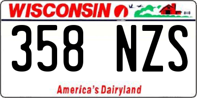 WI license plate 358NZS