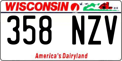 WI license plate 358NZV