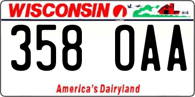 WI license plate 358OAA