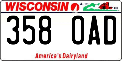 WI license plate 358OAD