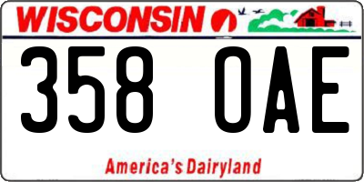 WI license plate 358OAE