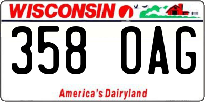 WI license plate 358OAG