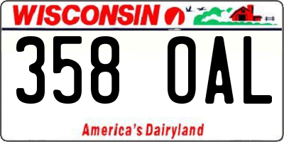 WI license plate 358OAL