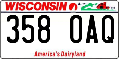 WI license plate 358OAQ