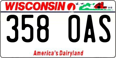 WI license plate 358OAS
